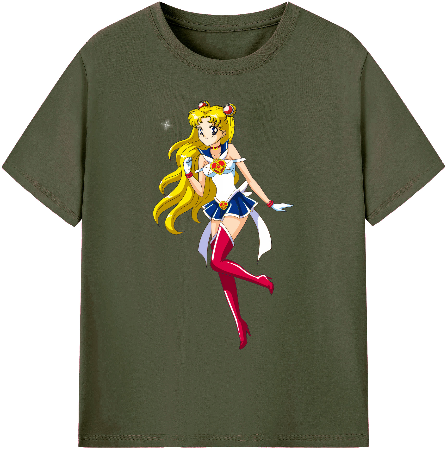 （画像用） 美少女戦士セーラームーン 月野 うさぎ つきの うさぎ Sailor Moon Tsukino Usagi 綿100％ メンズ半袖Tシャツ｜肌触りやわらか＆通気性